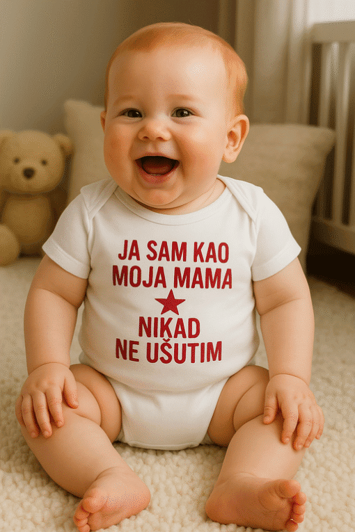 Majica za djecu s printom, roza i bijela, originalni dizajn za dječju odjeću.