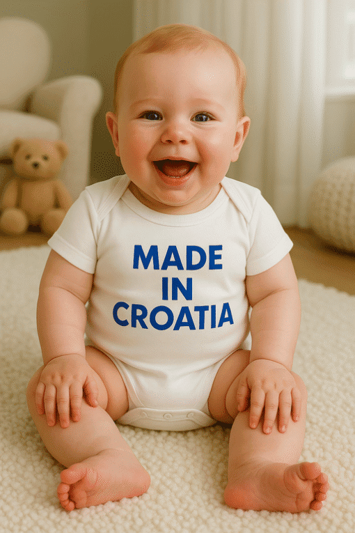 MADE IN Croatia bebi majica, kvalitetna odjeća, dječje majice s printom.