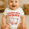 1. Dječja majica s tekstom i crtežem svinje, savršena za poklon i razigran izgled.