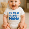 Mewa na bebi odjeći s natpisom "To mi je kupila mama" za dječje majice i poklone.