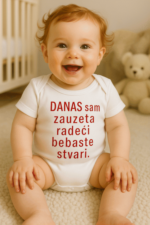 Smiješni dječji bodi s motivacijskim natpisom za posebne trenutke u životu.