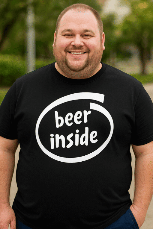 1. Muška majica s natpisom beer inside, kvalitetna tiskana tkanina, udobno i trendi.