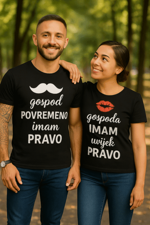 1. Personalizirane majice s porukom za parove, savršene za svaki dan i posebne prilike.