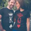 Kraljevske majice za parove, uniseks, idealan poklon, personalizirane majice s ikonama kraljevske teme.
