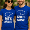 Dečiji majice s natpisom HE'S MINE i SHE'S MINE, personalizirano dizajniranje za parove i ljubavne poklone.