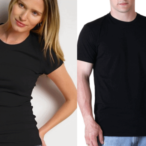 Udobne crne majice za muškarce i žene, visokog kvaliteta i postojanosti.