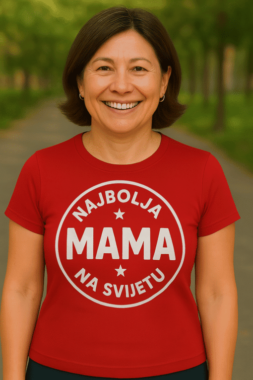 Majica s natpisom Najbolja mama na svijetu, odlično za poklon i svakodnevno nošenje, visokokvalitetni materijali.