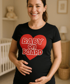 Baby on Board majica za trudnice, udobna i moderan dizajn, idealna za sigurnost i stil.