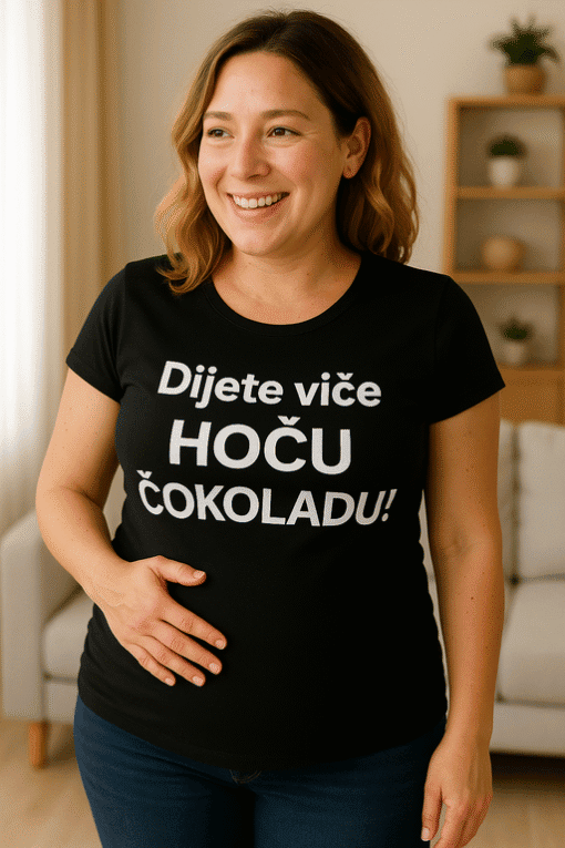 Volim čokoladu – majica za sladokusce, idealna za svakodnevno nošenje i izražavanje ljubavi prema čokoladi.