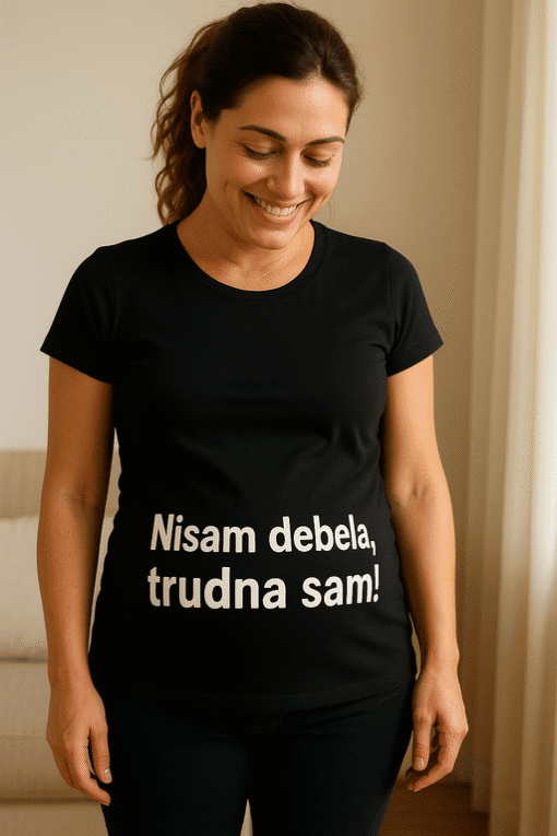 Nosiva majica s natpisom protiv samosumnje, komforan i osoban modni dodatak.