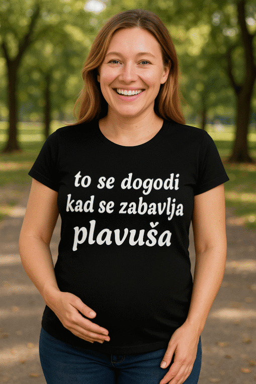 Smeđa majica s natpisom za duhovne poklone i personalizirane tiskovine.