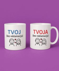 1. Personalizirane šalice s natpisom Tvoj / Tvoja bez reklama, idealno za poklon ili u svakodnevnu upotrebu.