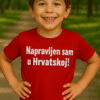 Otvorena dječja majica s hrvatskim motivom, idealno za običavanje i promociju Hrvatske.