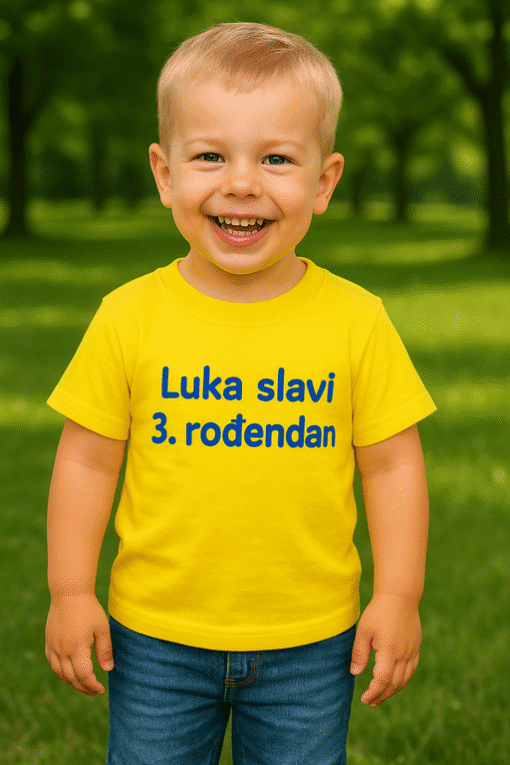 Napis na majici za rođendan djeteta Luka, personalizirani rođendanski majice za slavu.