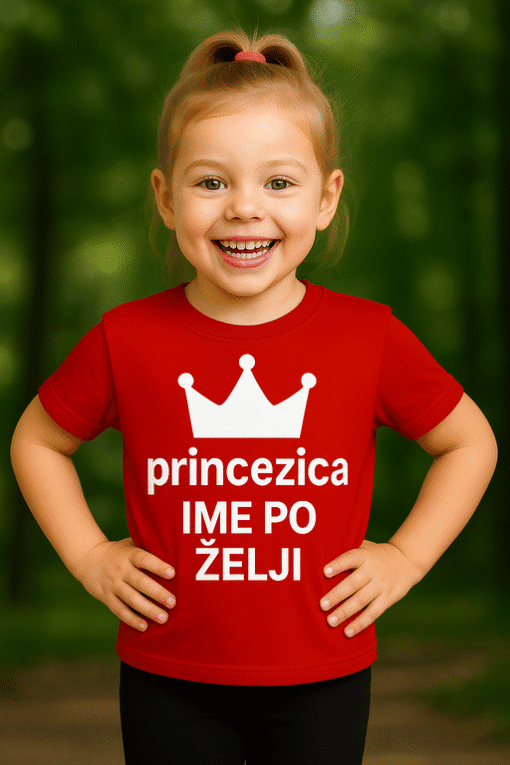 Prilagođena dječja majica s printom princeza, odlično za djevojčice, opsežna ponuda optimo majica.