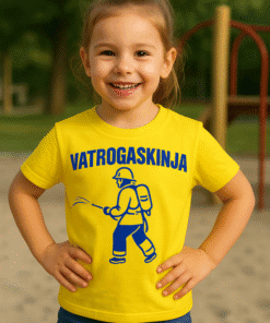 Vatrogasna majica za djecu s printom, sigurna odjeća za djecu, sigurno i udobno odijelo za najmlađe.