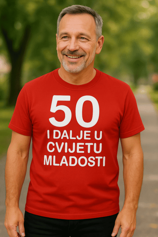 50 godina, majice za sve prilike, personalizirane i kvalitetne tiskane majice za svaku prigodu.