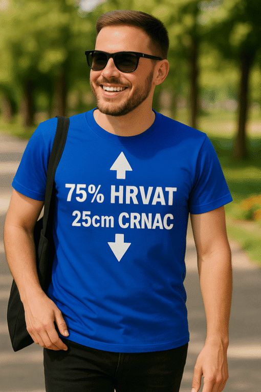 Hrvatska majica s porukom, idealna za promociju i događaje.