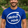 "majica s natpisom alkohol inside, unisex, casual, dizajn za vjerske i zabavne partyje".