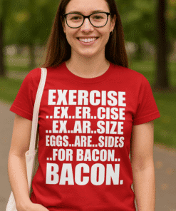 1. Zaradni majica s humornim natpisom za fitness i svakodnevnu obuću.