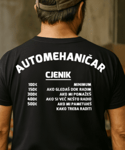 Auto mehaničar majica s humorističnim printom - idealno za poklon ili svakodnevno nošenje.