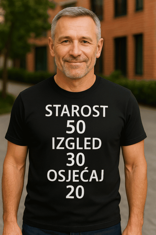 Ugodan majica za muškarce s motivacijskim porukama, idealno za donji sloj odjeće, kvaliteta i udobnost.