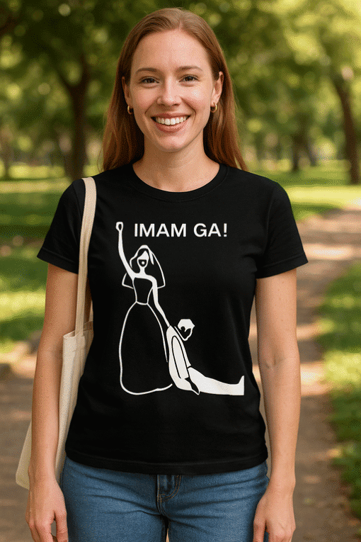 - Ženska majica s ispisom "IMAM GA!" i ilustracijom u parku.