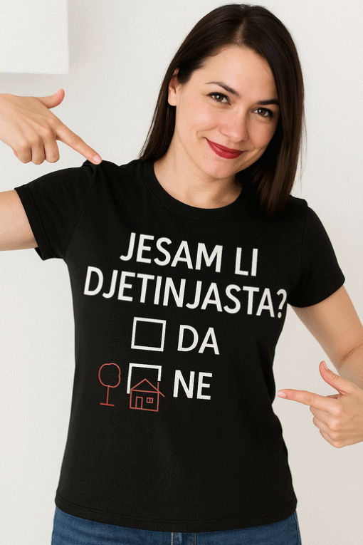Majica s natpisom jesam li dijete
