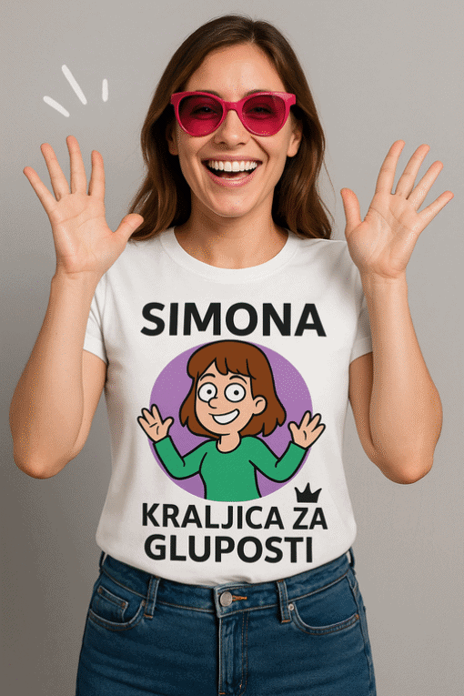 Nacrt t-shirt s personaliziranim imenom i porukom, originalan poklon za prijatelje i obitelj.