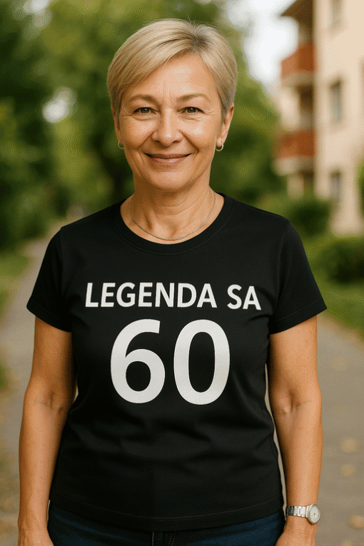 Majica s natpisom LEGENDA SA 60 za slavljenika od 60 godina