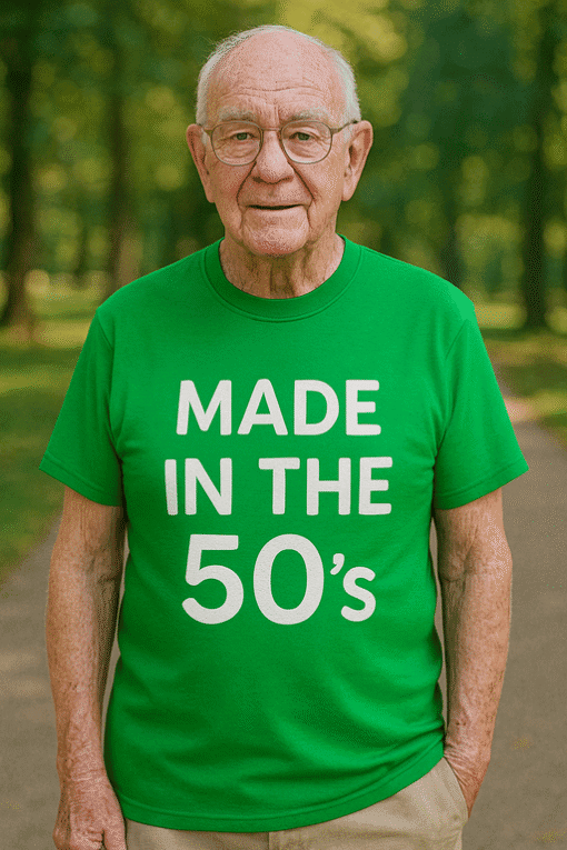 MADE IN THE 50’s majica, unisex, kvalitetan pleteni tekstil, moderna sportska odjeća.