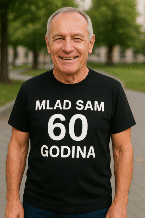 1. Održiv majica za 60. rođendan, personalizirana sportska majica, poklon za muškarce.