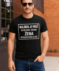 Muška majica s tiskom "Najbolji muškarac" za opciju i stil.