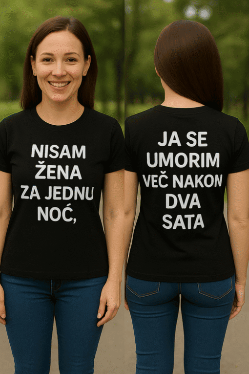 Nasm žena za jednu noć, optima majice za žene s ispisima.