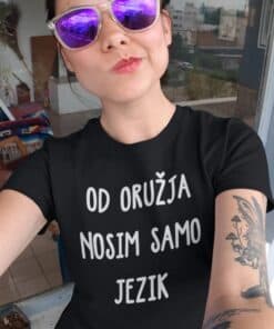 Oružje jezik, majica za ljubitelje šala i humora, Top-majice.hr.