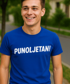 Neperspektivna sportska majica s printom PUNOLETAN! za aktivni odmor i sportske aktivnosti.