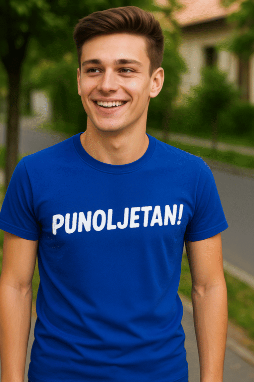 Neperspektivna sportska majica s printom PUNOLETAN! za aktivni odmor i sportske aktivnosti.