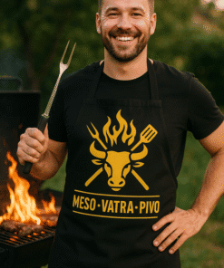 Dimnjak na roštilju, kuhar s modernim majicama za roštilj, majice za meso, vatra i roštilj, specijaliteti za bbq, kvaliteta majica, topl-majice.hr.