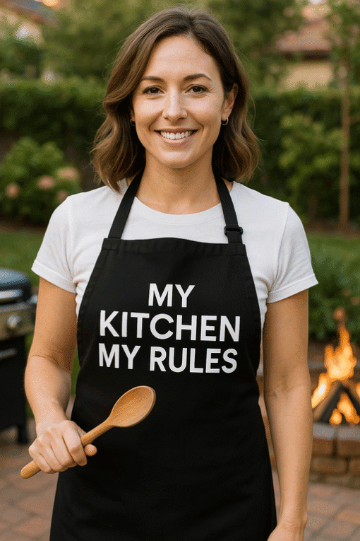 Omiljeno kuhinjsko odijelo s natpisom My Kitchen My Rules, logo Top-majice.hr.