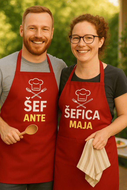 Svježe majice za kuharice i kuhare, personalizirane s nazivom i zanimljivim dizajnom.
