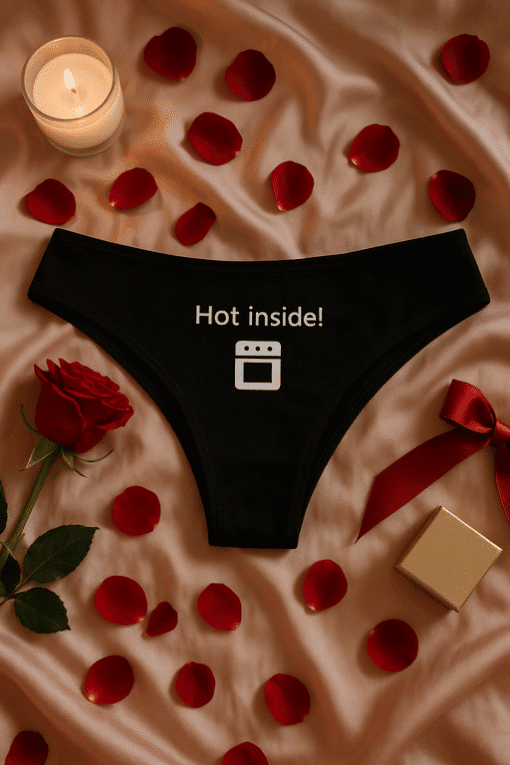Seksi donje rublje s natpisom Hot inside!.