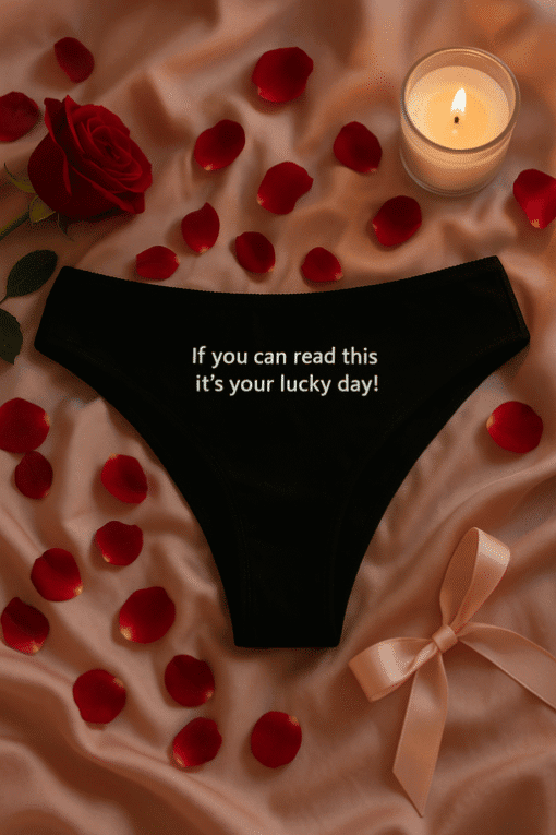 Umetnički dizajn donjeg rublja s porukom, romantika i odjeća za poseban dan.