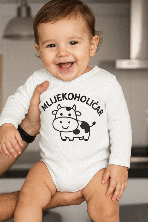 Mlijekoholičar dječja majica, hrpa smijeha, optima kvaliteta.