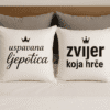 1. Jastuci s natpisima "uspravna ljepotica" i "zvijer koja hrče" za moderan dekor spavaće sobe.