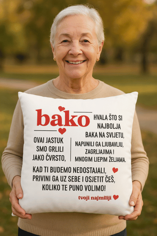 1. Položaj s bijelom jastučem s porukom za toplinu i ljubav, vanjski okoliš.