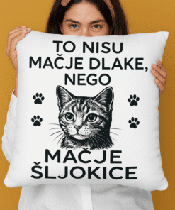 Mačje šljokice, personalizirani jastući s tekstom za ljubitelje mačaka.