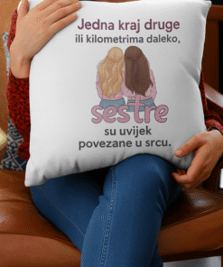 Majica s natpisom Jastuk sestre povezane srcem
