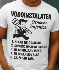 Nikad ne griješim, pravi humorističan majica s temi za optima.