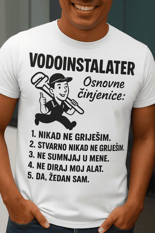 Nikad ne griješim, pravi humorističan majica s temi za optima.