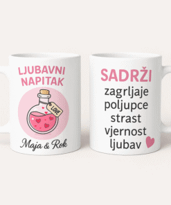 Ljubavni napitak personalizirani šalica za poklon za snaju i svadbu.